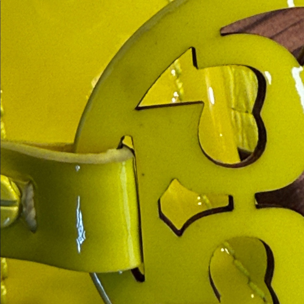 Tory Burch Miller Patent Leather Fluo Neon  YELLOW - Picture 11 of 13